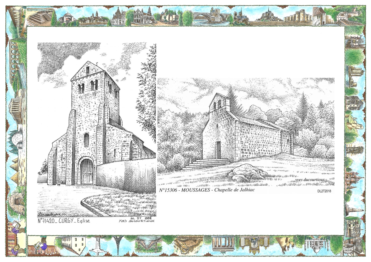 MONOCARTE N 15306-71420 - MOUSSAGES - chapelle de jalhiac / CURGY - �glise