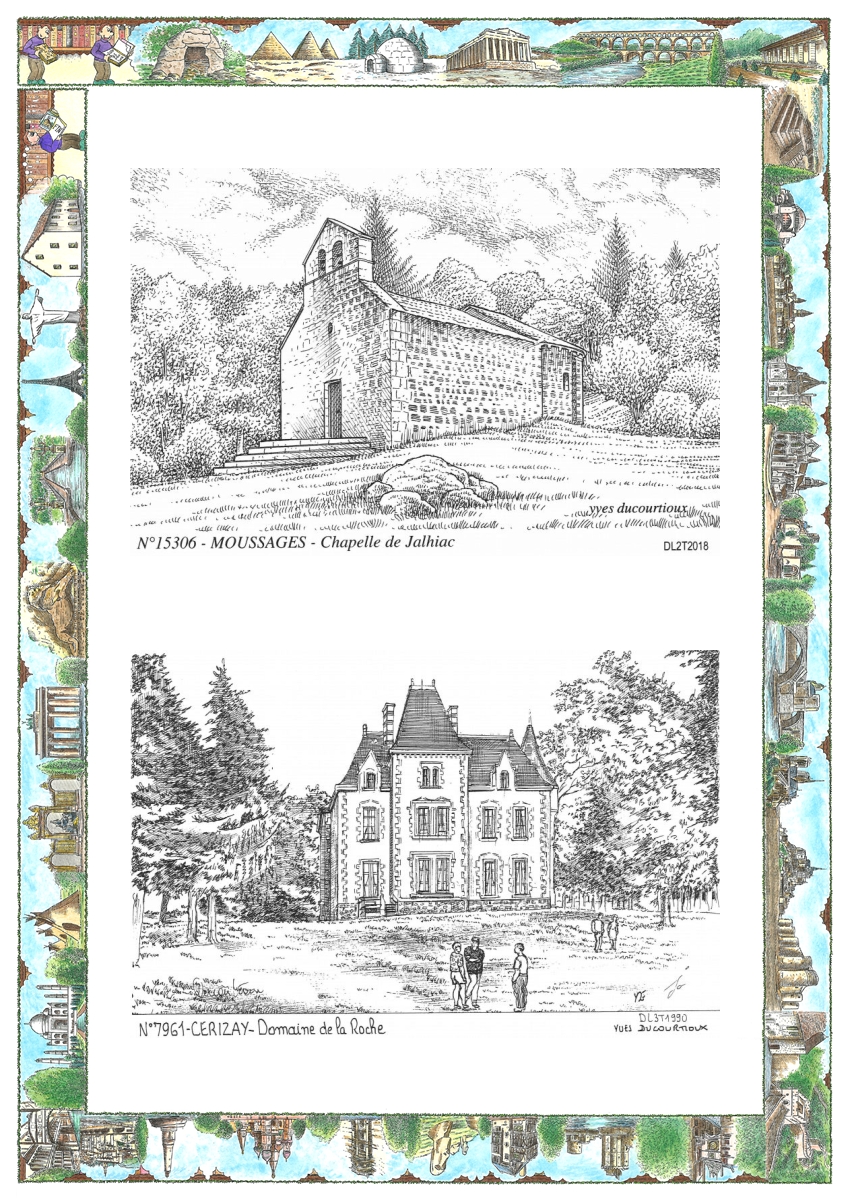 MONOCARTE N 15306-79061 - MOUSSAGES - chapelle de jalhiac / CERIZAY - domaine de la roche
