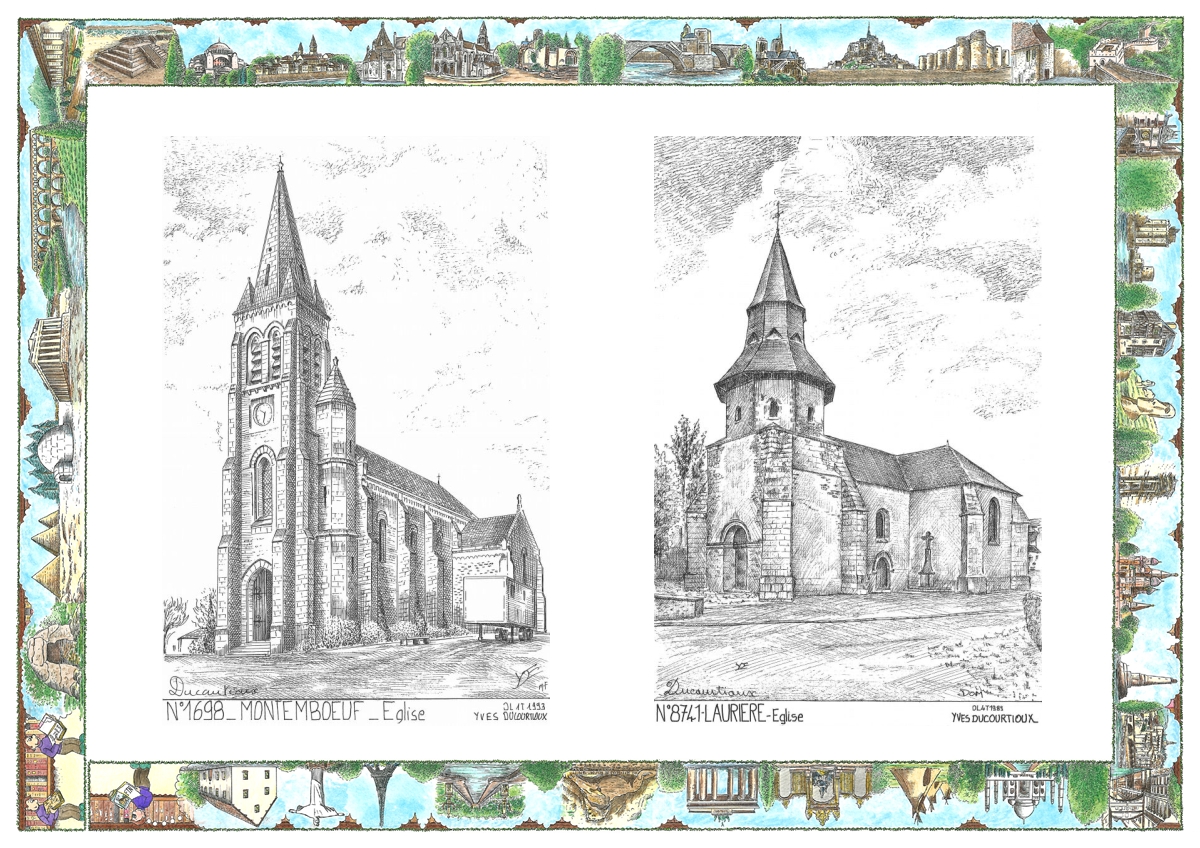 MONOCARTE N 16098-87041 - MONTEMBOEUF - �glise / LAURIERE - �glise