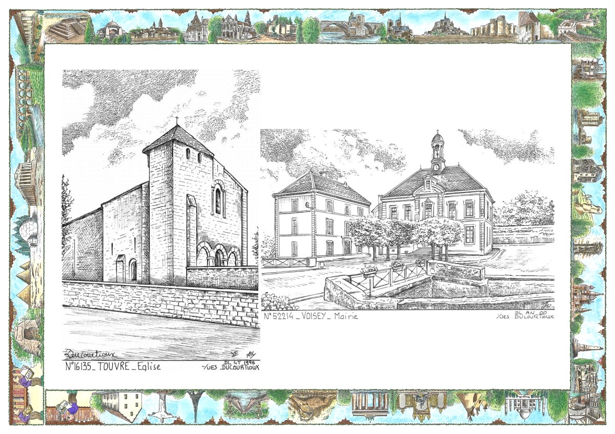 MONOCARTE N 16135-52214 - TOUVRE - �glise / VOISEY - mairie