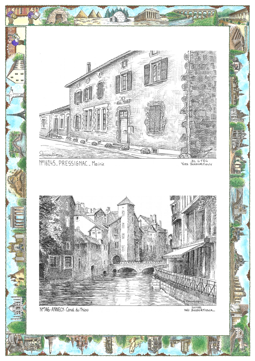 MONOCARTE N 16245-74006 - PRESSIGNAC - mairie / ANNECY - canal du thiou