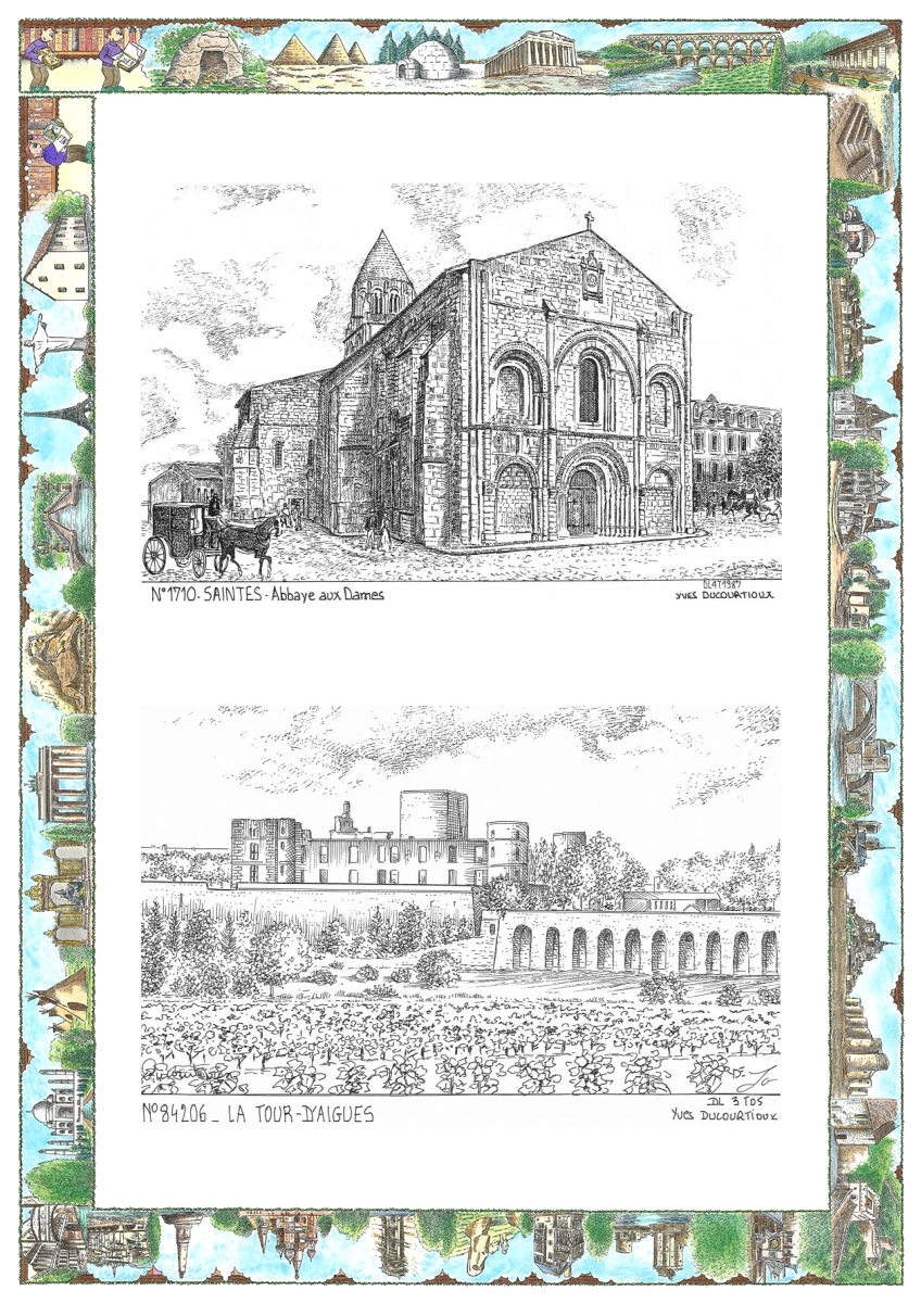 MONOCARTE N 17010-84206 - SAINTES - abbaye aux dames / LA TOUR D AIGUES - vue