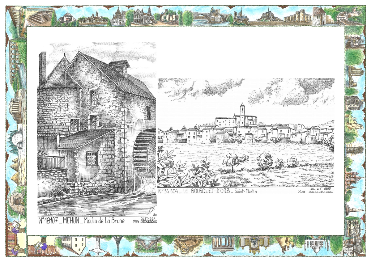 MONOCARTE N 18107-34304 - MEHUN SUR YEVRE - moulin de la brune / LE BOUSQUET D ORB - st martin