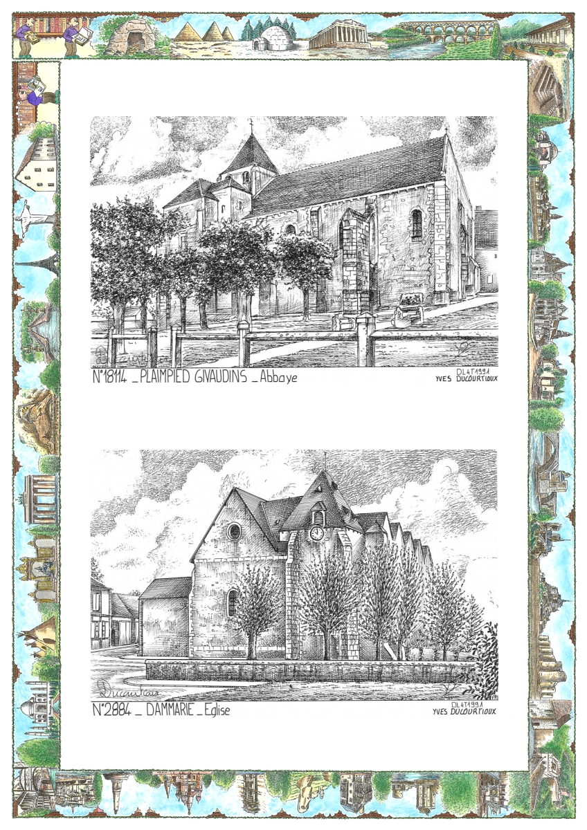 MONOCARTE N 18114-28084 - PLAIMPIED GIVAUDINS - abbaye / DAMMARIE - �glise