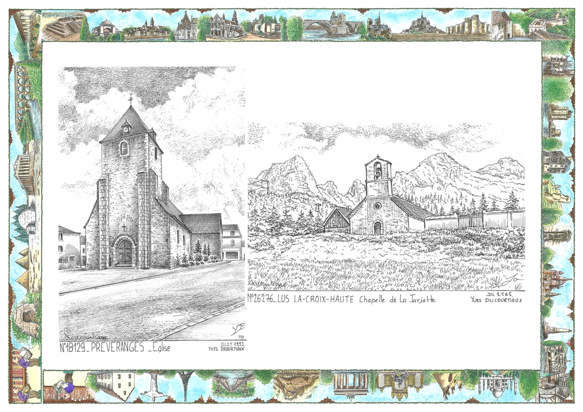 MONOCARTE N 18129-26276 - PREVERANGES - �glise / LUS LA CROIX HAUTE - chapelle de la jarjatte