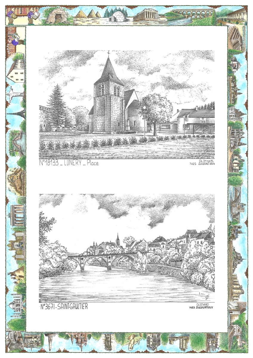 MONOCARTE N 18133-36071 - LUNERY - place / ST GAULTIER - vue