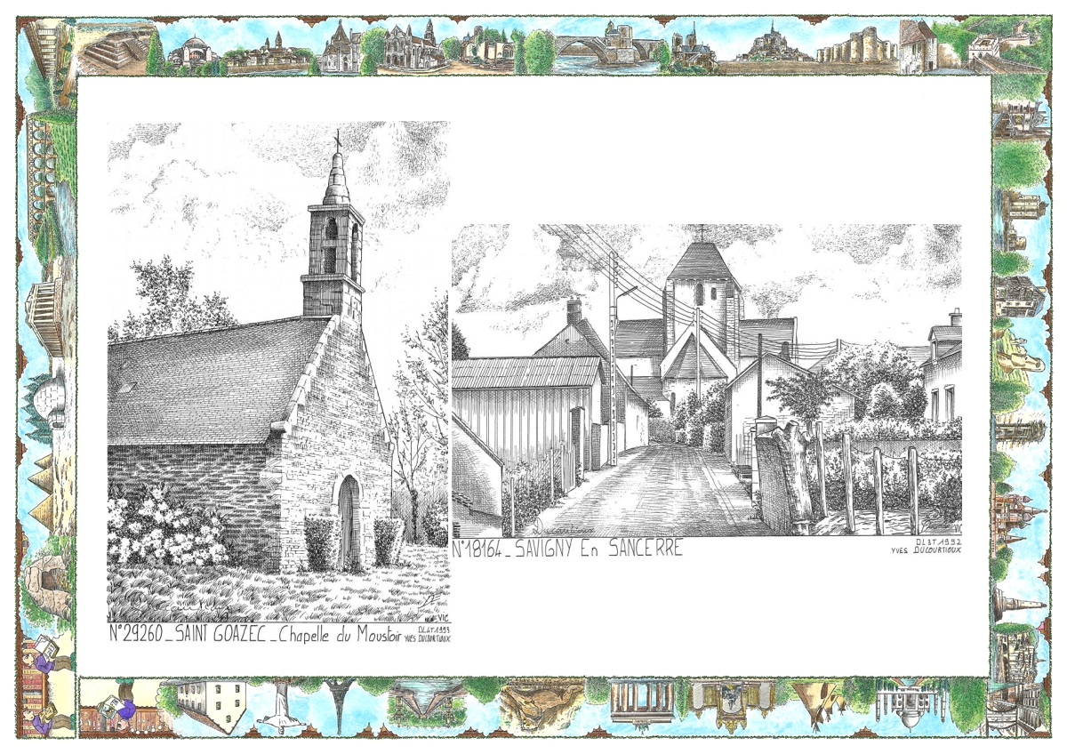 MONOCARTE N 18164-29260 - SAVIGNY EN SANCERRE - vue / ST GOAZEC - chapelle du moustoir