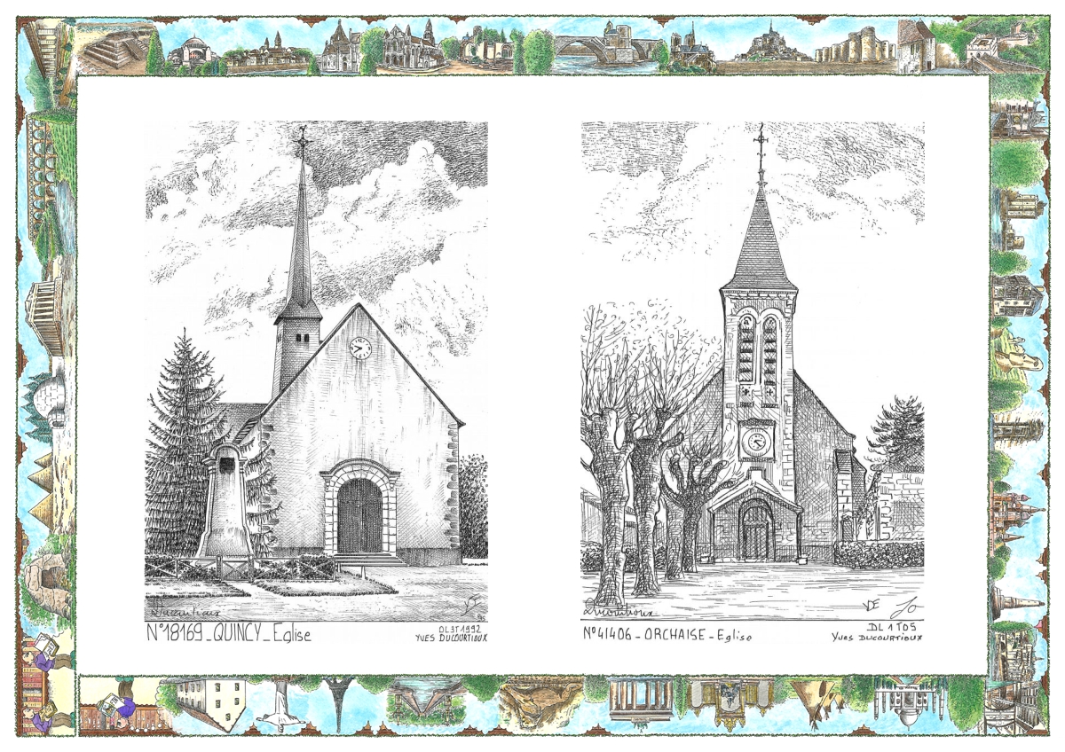 MONOCARTE N 18169-41406 - QUINCY - �glise / ORCHAISE - �glise