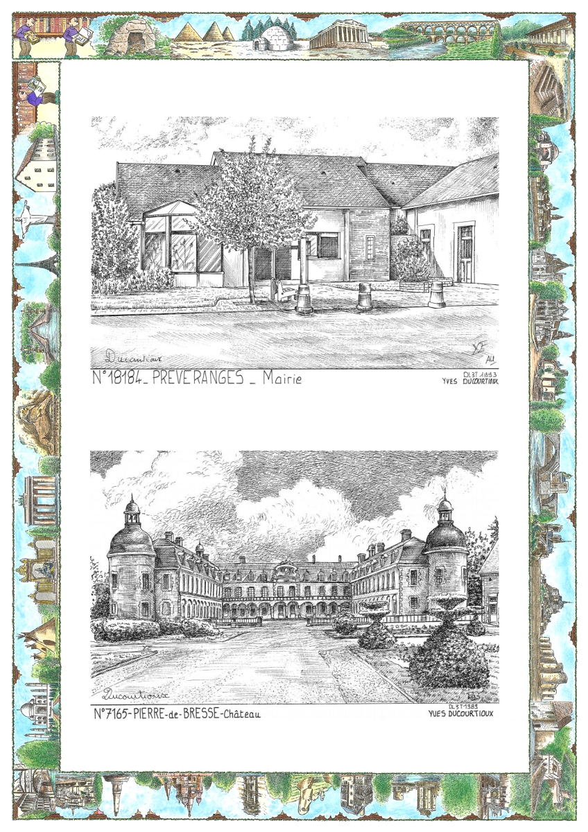 MONOCARTE N 18184-71065 - PREVERANGES - ancienne mairie / PIERRE DE BRESSE - ch�teau