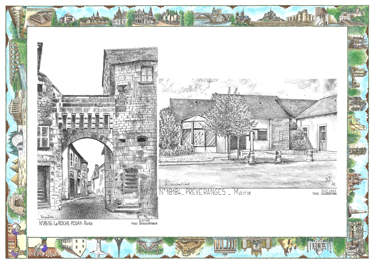 MONOCARTE N 18184-86016 - PREVERANGES - ancienne mairie / LA ROCHE POSAY - porte
