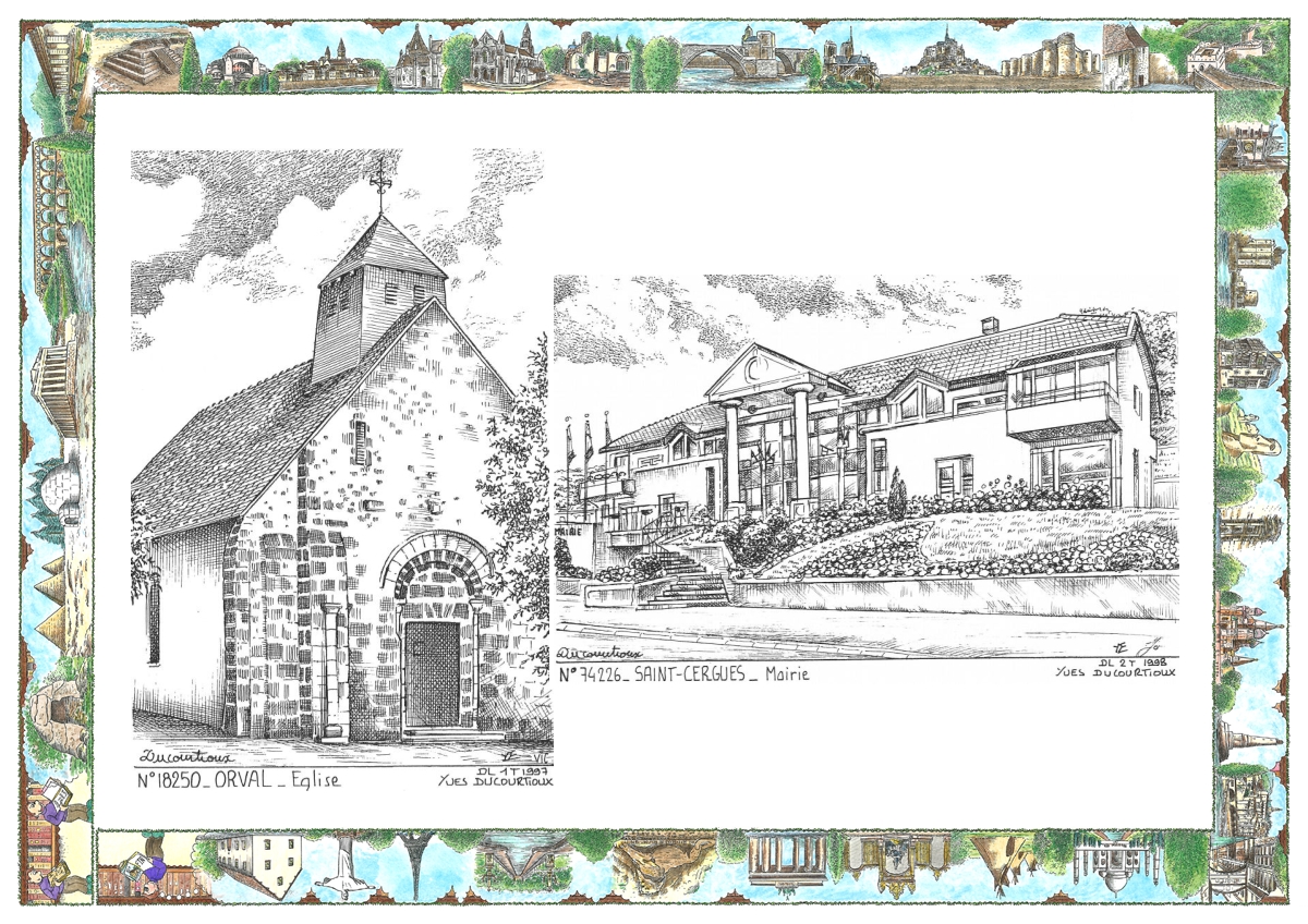 MONOCARTE N 18250-74226 - ORVAL - �glise / ST CERGUES - mairie