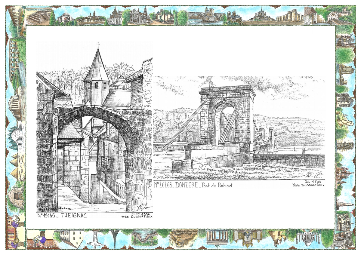 MONOCARTE N 19145-26263 - TREIGNAC - vue / DONZERE - pont du robinet