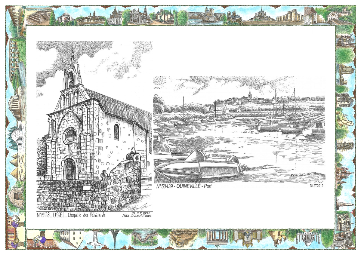 MONOCARTE N 19178-50439 - USSEL - chapelle des p�nitents / QUINEVILLE - port