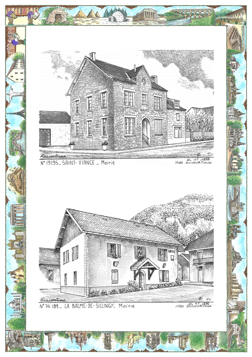 MONOCARTE N 19195-74189 - ST VIANCE - mairie / LA BALME DE SILLINGY - mairie