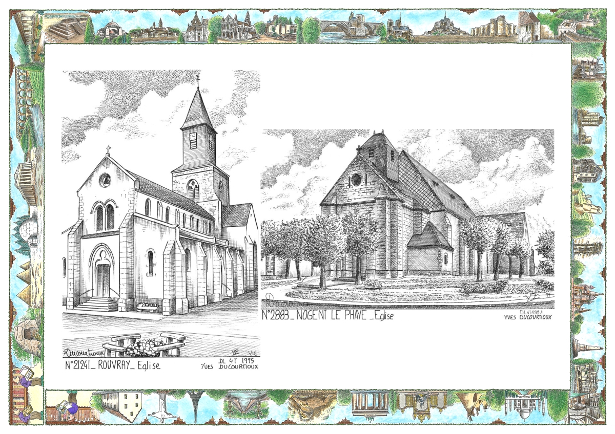 MONOCARTE N 21241-28083 - ROUVRAY - �glise / NOGENT LE PHAYE - �glise