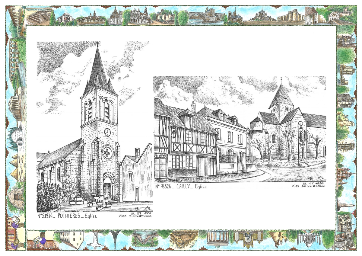 MONOCARTE N 21274-76326 - POTHIERES - �glise / CAILLY - �glise