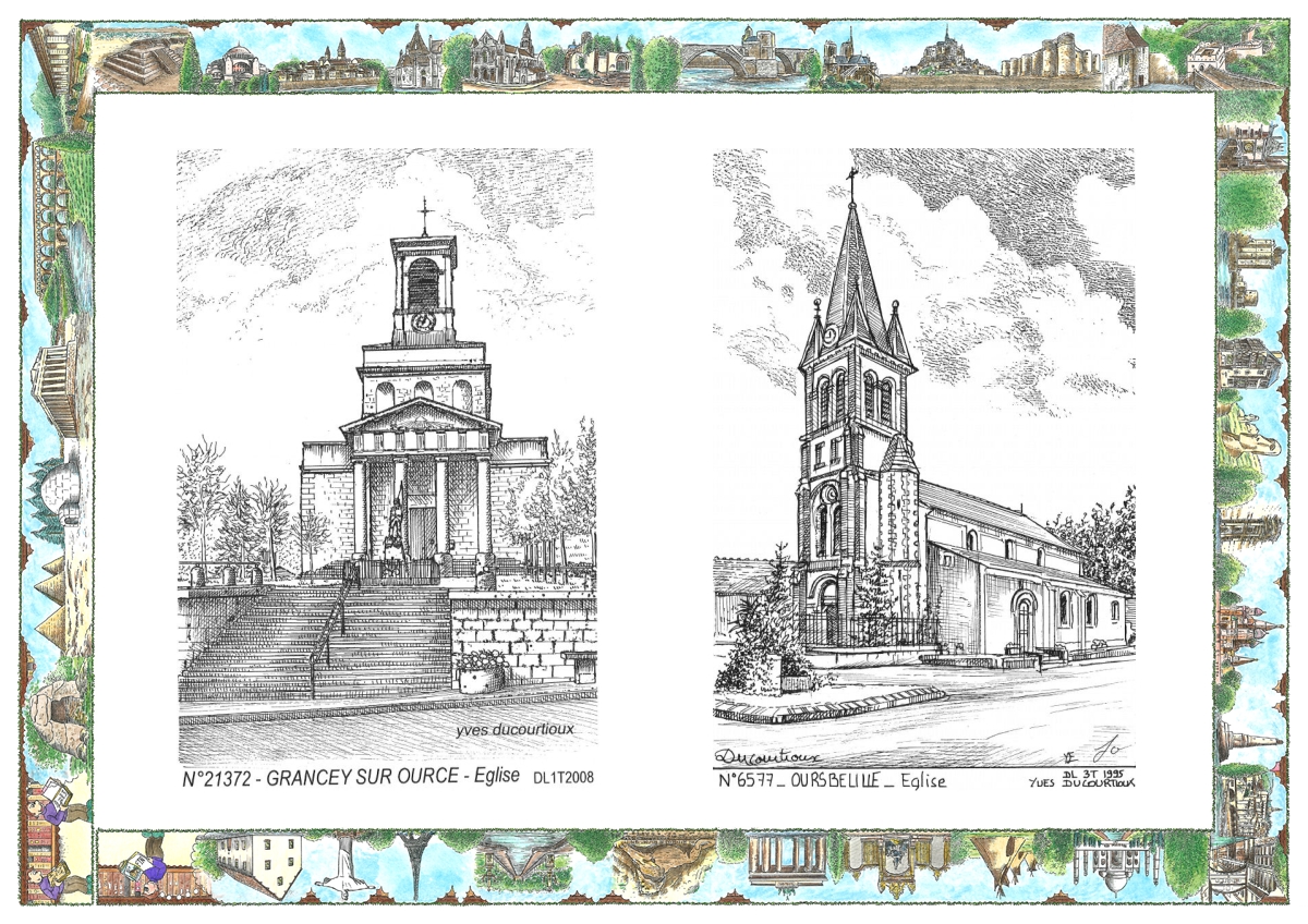 MONOCARTE N 21372-65077 - GRANCEY SUR OURCE - �glise / OURSBELILLE - �glise