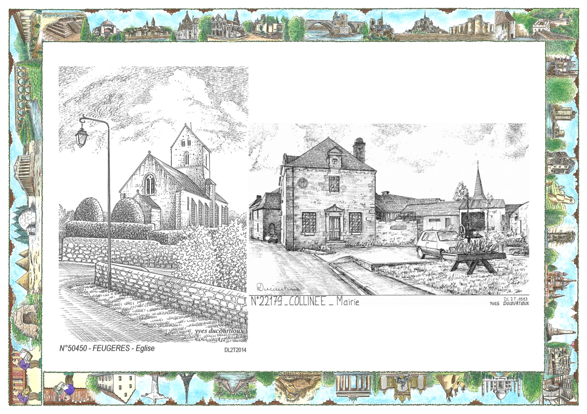 MONOCARTE N 22179-50450 - COLLINEE - mairie / FEUGERES - �glise