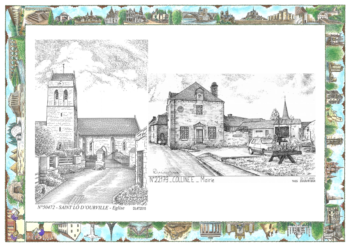 MONOCARTE N 22179-50472 - COLLINEE - mairie / ST LO D OURVILLE - �glise