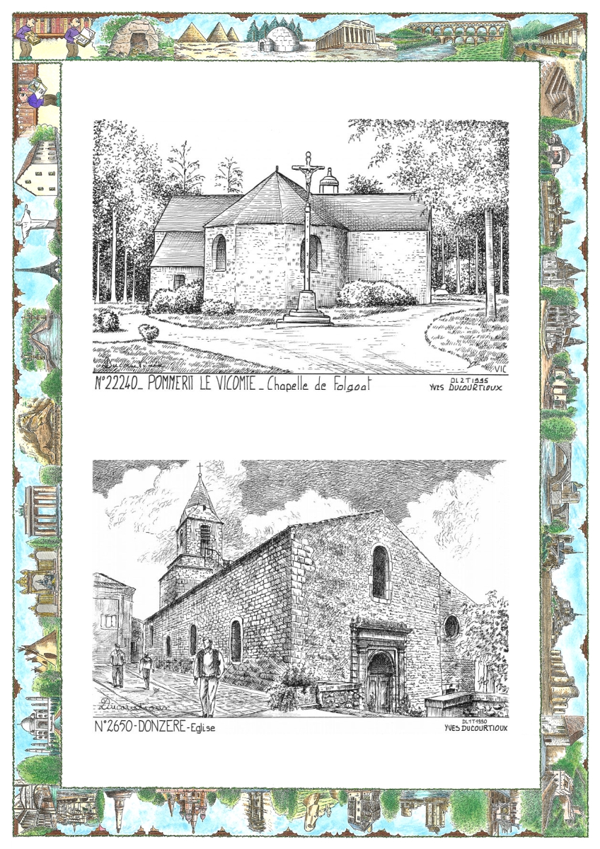 MONOCARTE N 22240-26050 - POMMERIT LE VICOMTE - chapelle de folgoat / DONZERE - �glise