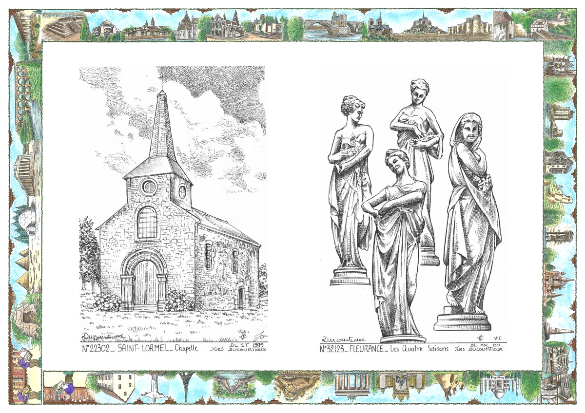 MONOCARTE N 22302-32123 - ST LORMEL - chapelle / FLEURANCE - les quatre saisons