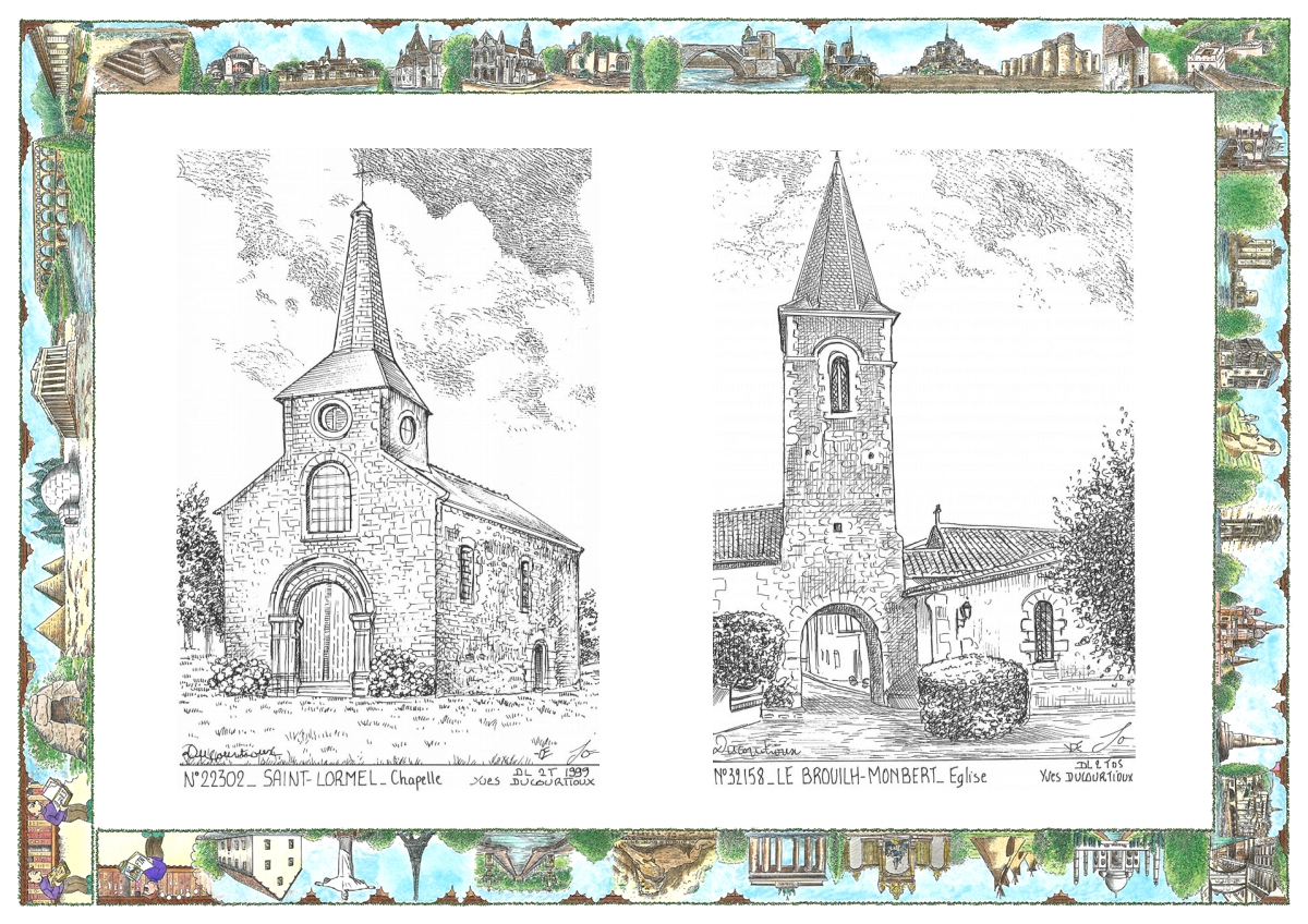 MONOCARTE N 22302-32158 - ST LORMEL - chapelle / LE BROUILH MONBERT - �glise