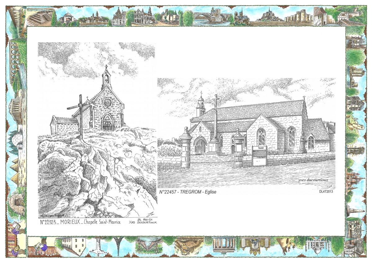 MONOCARTE N 22323-22457 - MORIEUX - chapelle st maurice / TREGROM - �glise