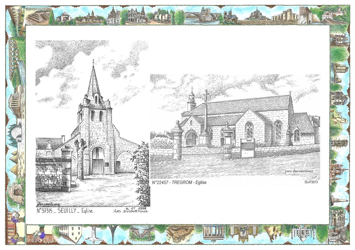 MONOCARTE N 22457-37315 - TREGROM - �glise / SEUILLY - �glise