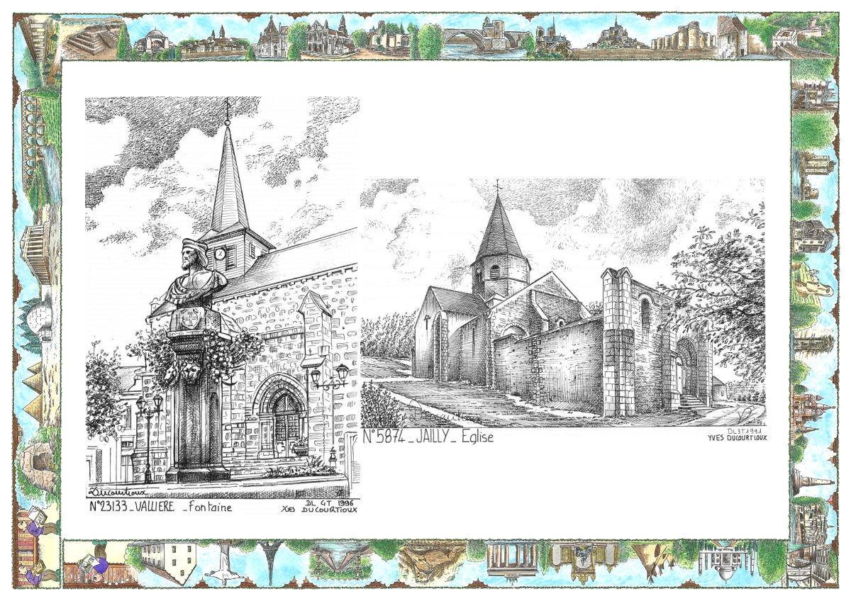 MONOCARTE N 23133-58074 - VALLIERE - fontaine / JAILLY - �glise