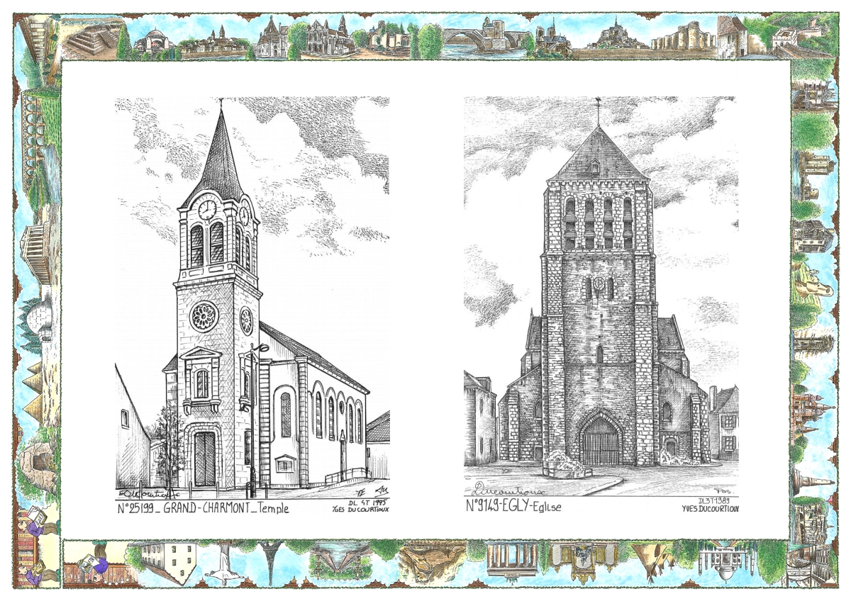 MONOCARTE N 25199-91049 - GRAND CHARMONT - temple / EGLY - �glise