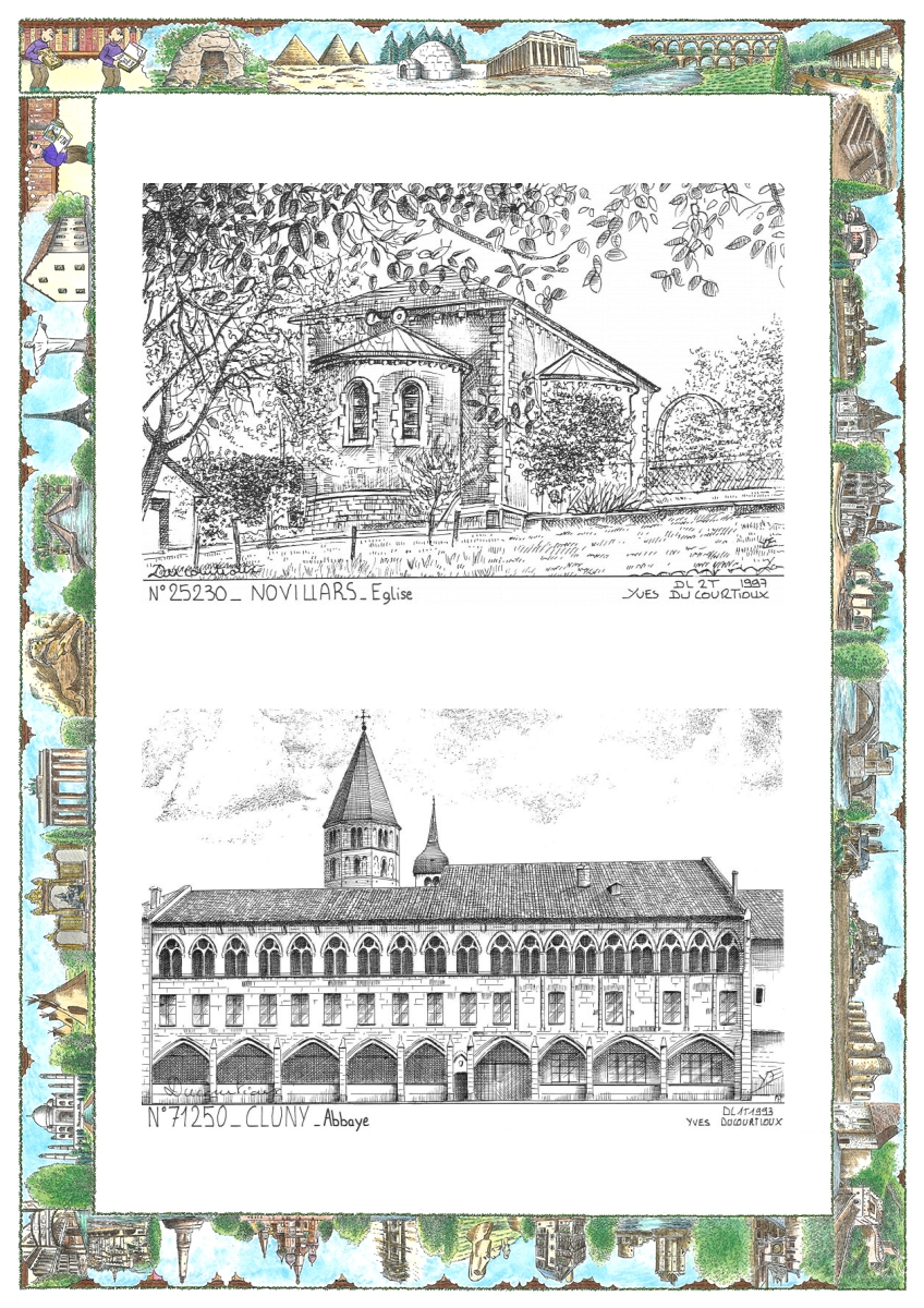MONOCARTE N 25230-71250 - NOVILLARS - �glise / CLUNY - abbaye