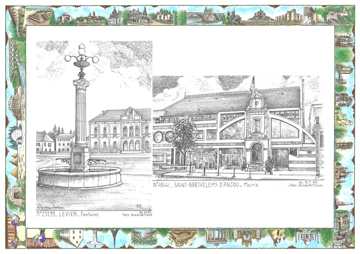 MONOCARTE N 25299-49441 - LEVIER - fontaine / ST BARTHELEMY D ANJOU - mairie