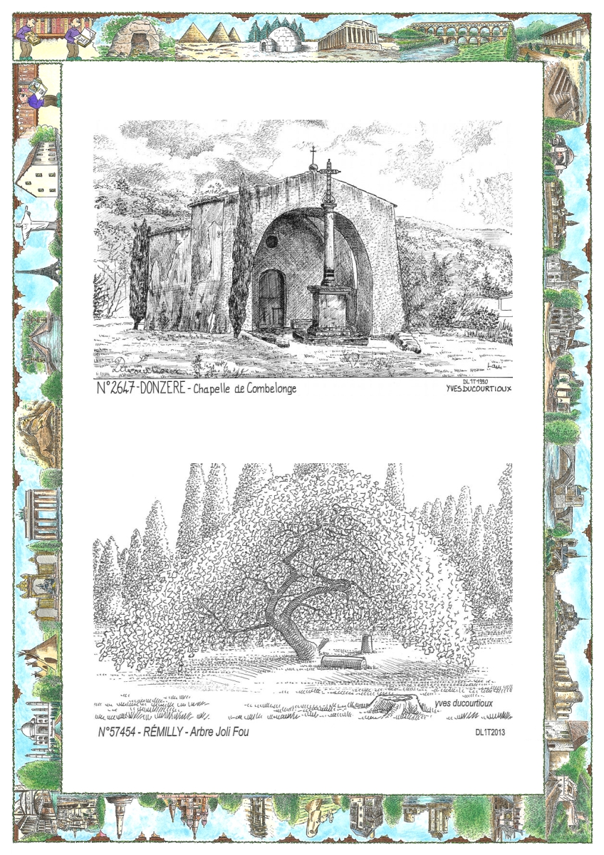 MONOCARTE N 26047-57454 - DONZERE - chapelle de combelonge / REMILLY - arbre joli fou
