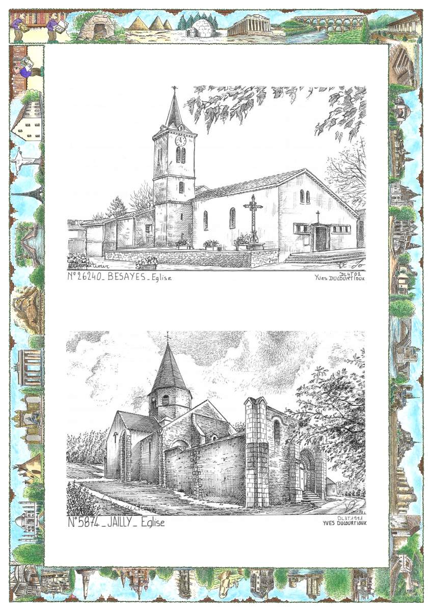 MONOCARTE N 26240-58074 - BESAYES - �glise / JAILLY - �glise