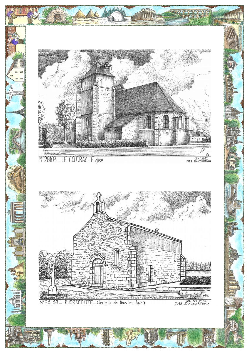 MONOCARTE N 28103-79197 - LE COUDRAY - �glise / PIERREFITTE - chapelle de tous les saints