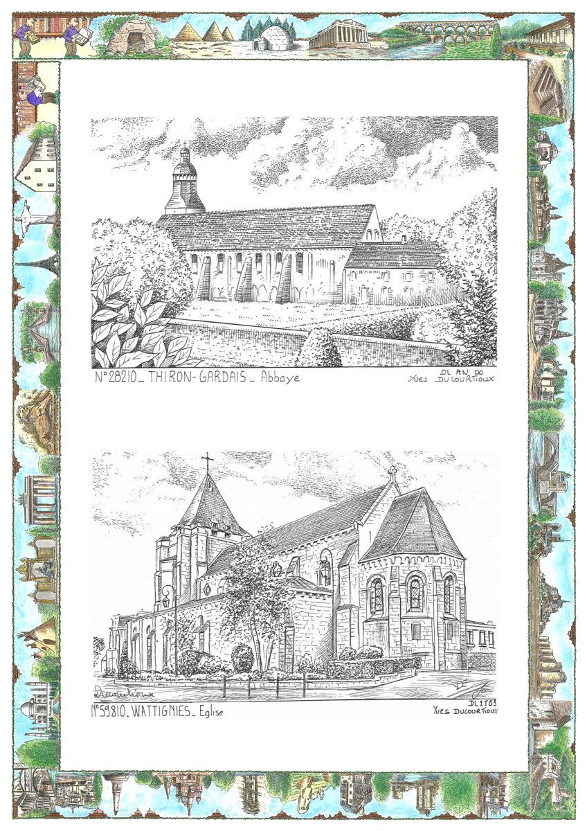 MONOCARTE N 28210-59810 - THIRON GARDAIS - abbaye / WATTIGNIES - �glise