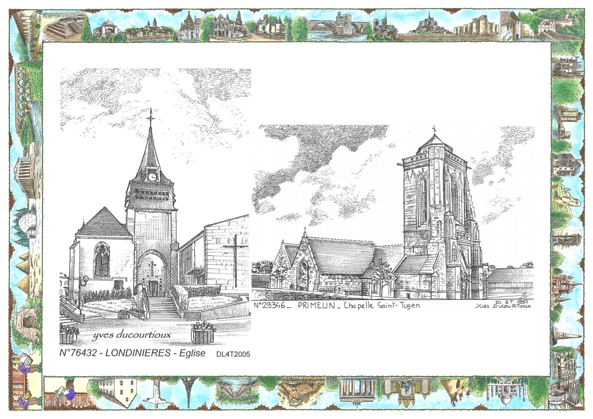 MONOCARTE N 29346-76432 - PRIMELIN - chapelle st tugen / LONDINIERES - �glise