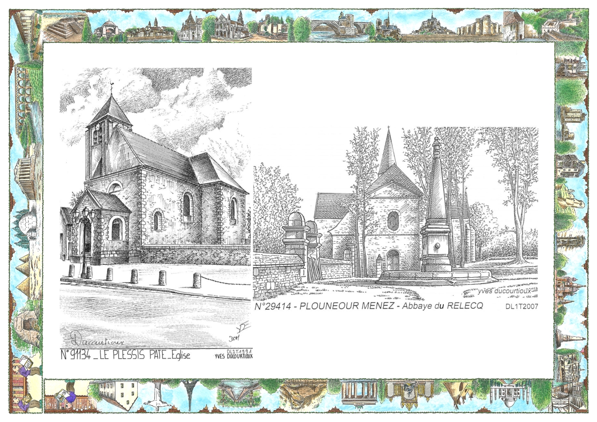 MONOCARTE N 29414-91134 - PLOUNEOUR MENEZ - abbaye de le relecq / LE PLESSIS PATE - �glise