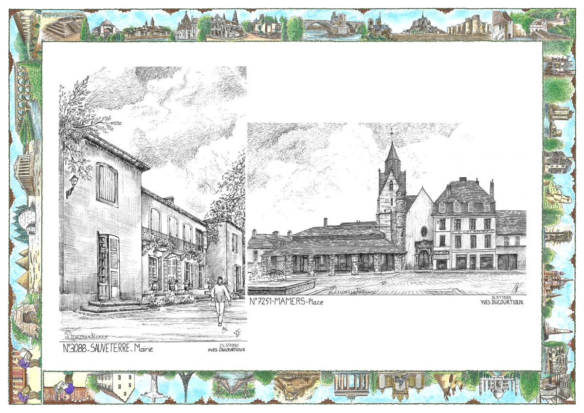 MONOCARTE N 30088-72051 - SAUVETERRE - mairie / MAMERS - place