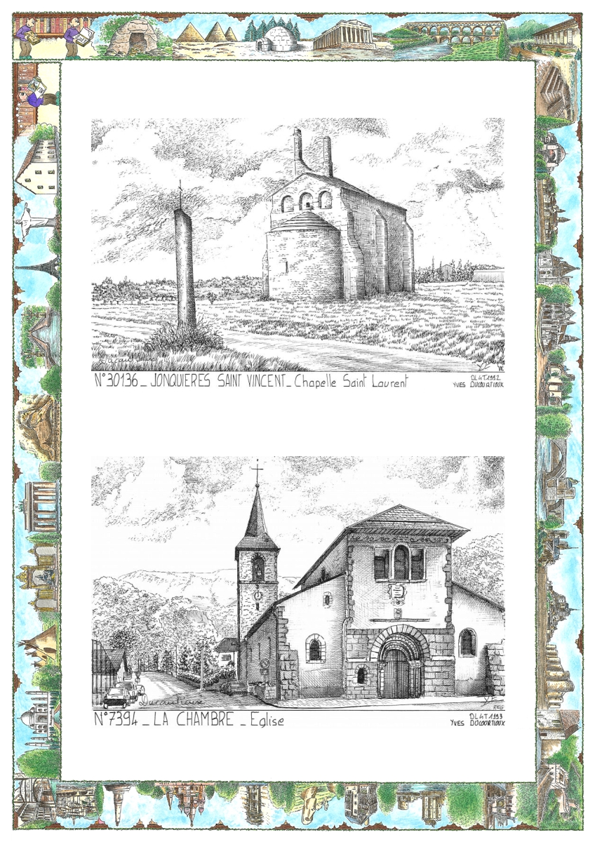 MONOCARTE N 30136-73094 - JONQUIERES ST VINCENT - chapelle st laurent / LA CHAMBRE - �glise