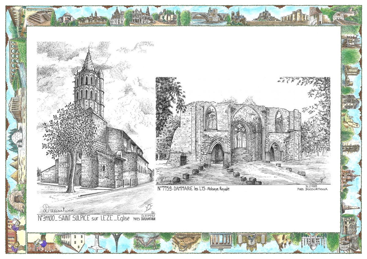 MONOCARTE N 31100-77059 - ST SULPICE SUR LEZE - �glise / DAMMARIE LES LYS - abbaye royale