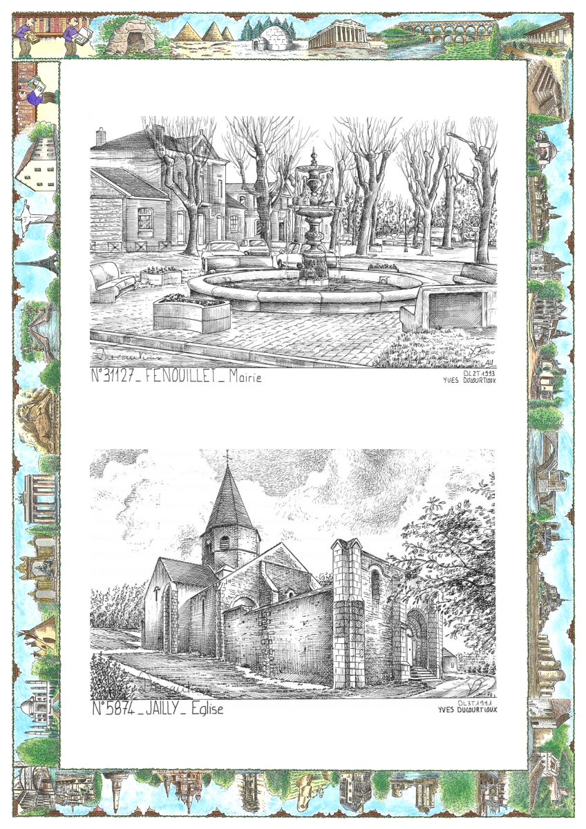 MONOCARTE N 31127-58074 - FENOUILLET - mairie / JAILLY - �glise
