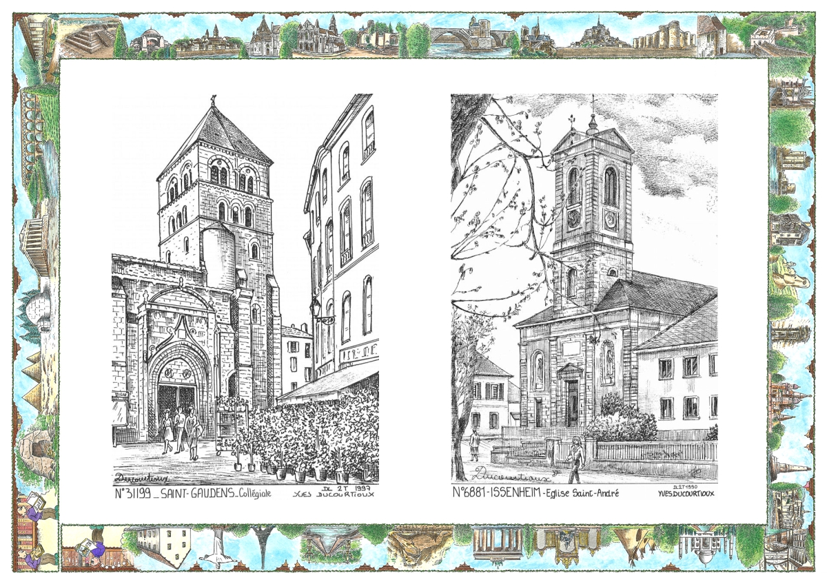 MONOCARTE N 31199-68081 - ST GAUDENS - coll�giale / ISSENHEIM - �glise st andr�
