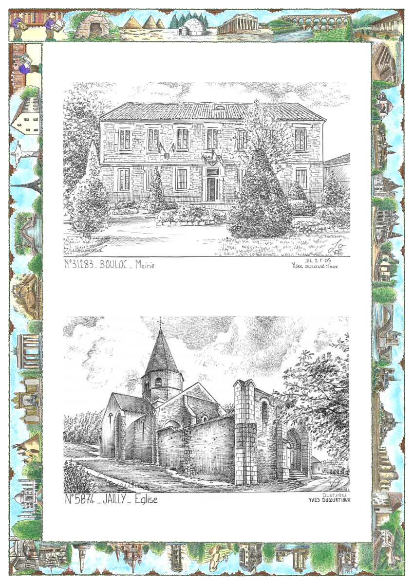 MONOCARTE N 31283-58074 - BOULOC - mairie / JAILLY - �glise