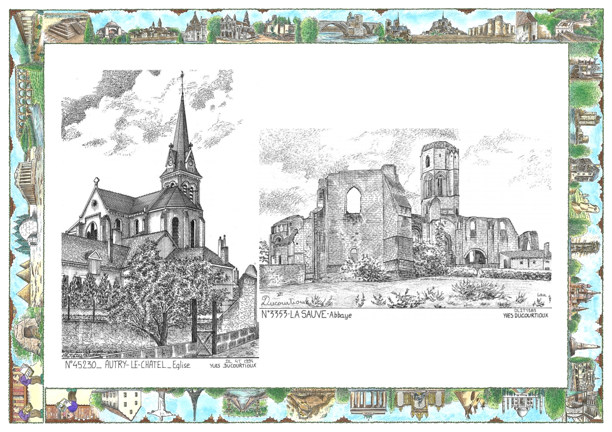 MONOCARTE N 33053-45230 - LA SAUVE - abbaye / AUTRY LE CHATEL - �glise