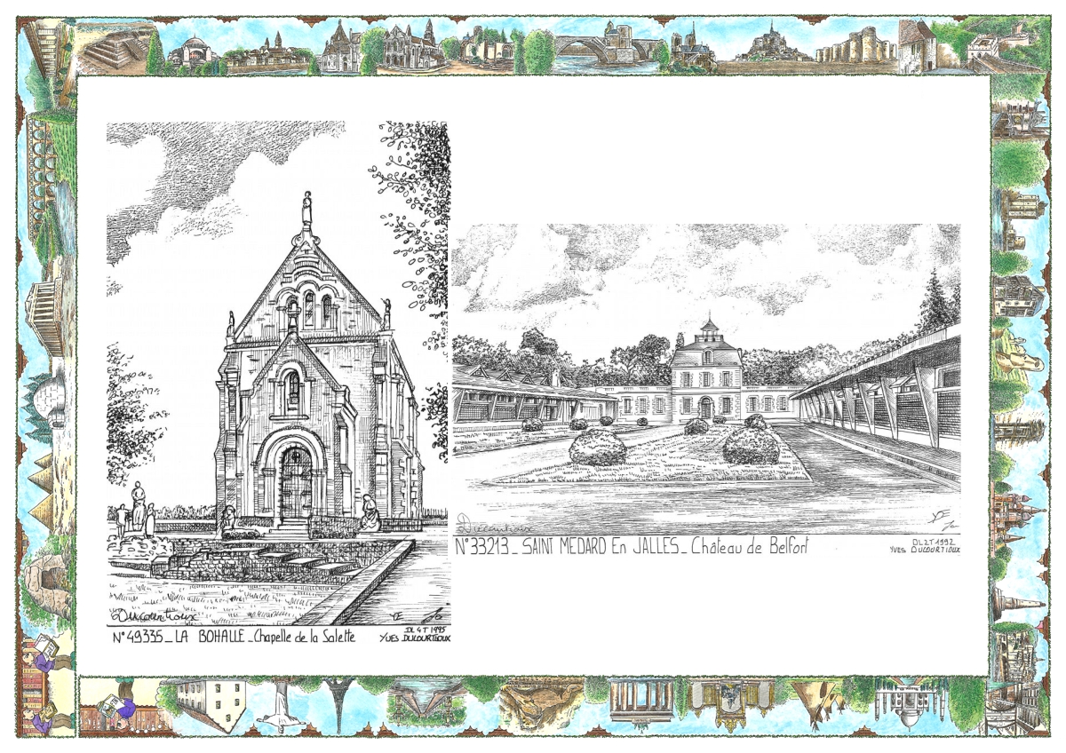 MONOCARTE N 33213-49335 - ST MEDARD EN JALLES - ch�teau de belfort / LA BOHALLE - chapelle de la salette