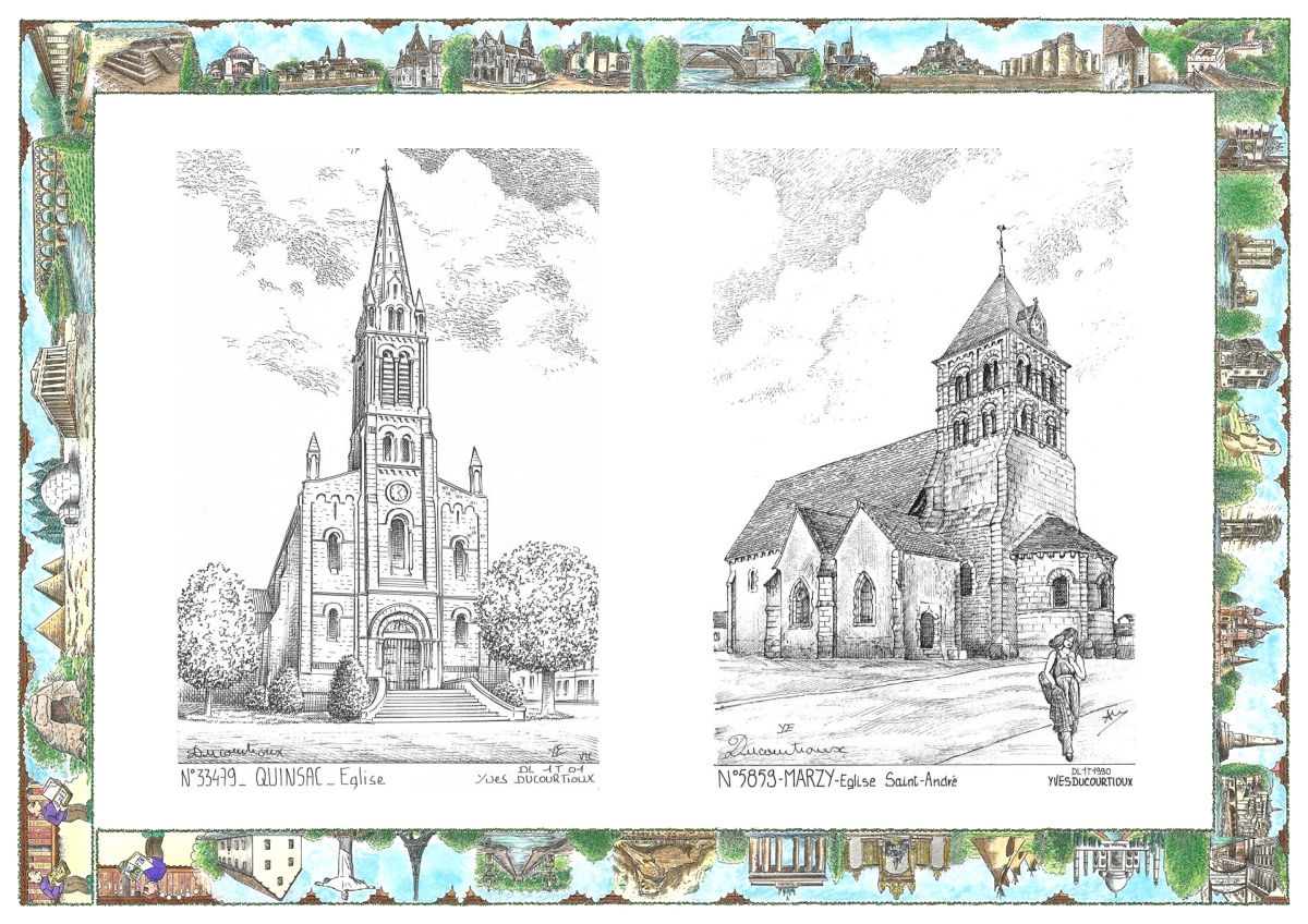 MONOCARTE N 33479-58059 - QUINSAC - �glise / MARZY - �glise st andr�