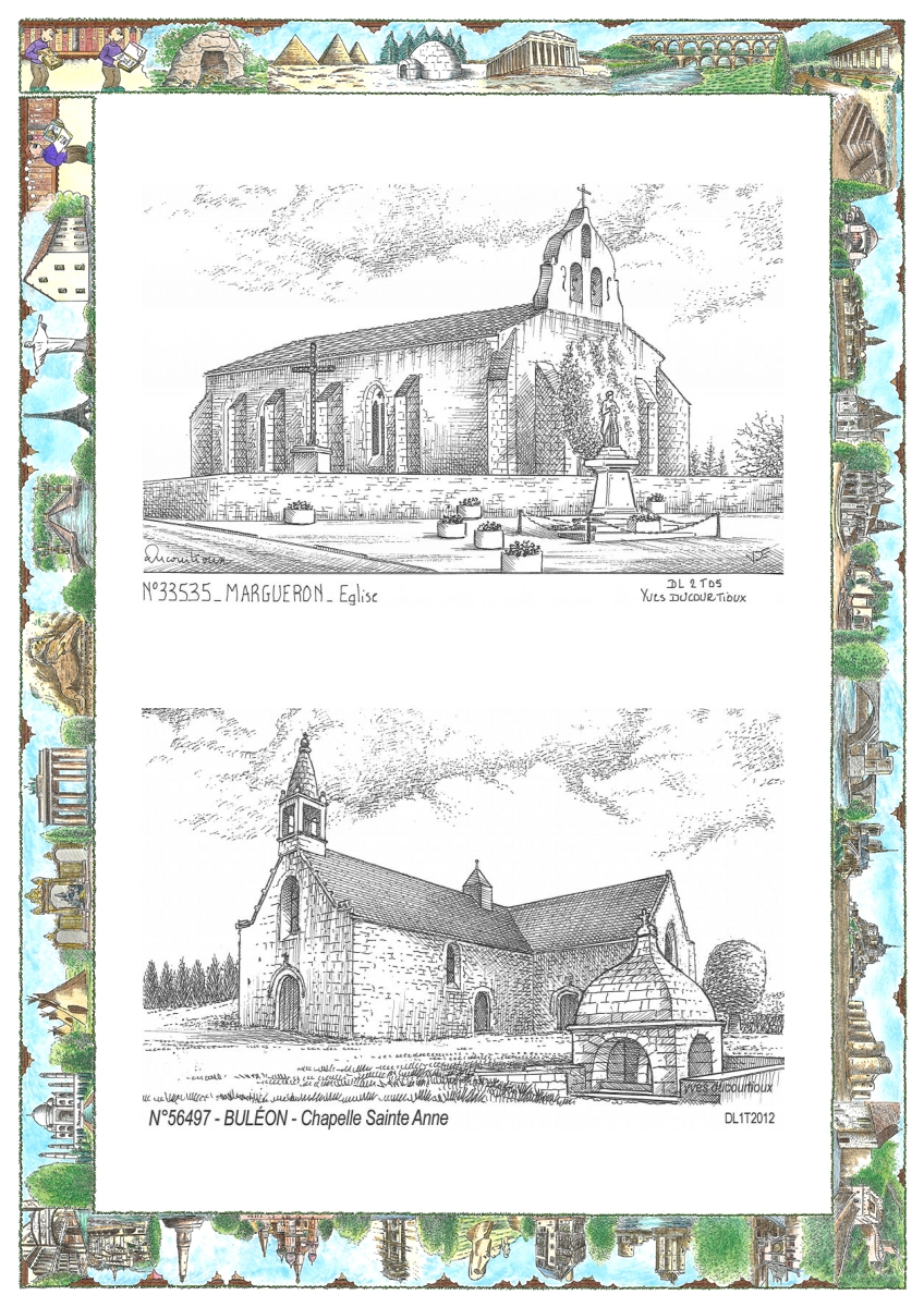 MONOCARTE N 33535-56497 - MARGUERON - �glise / BULEON - chapelle ste anne