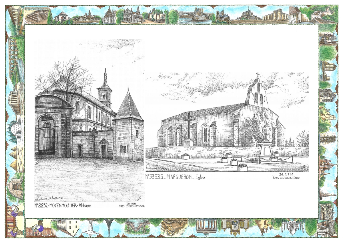 MONOCARTE N 33535-88032 - MARGUERON - �glise / MOYENMOUTIER - abbaye