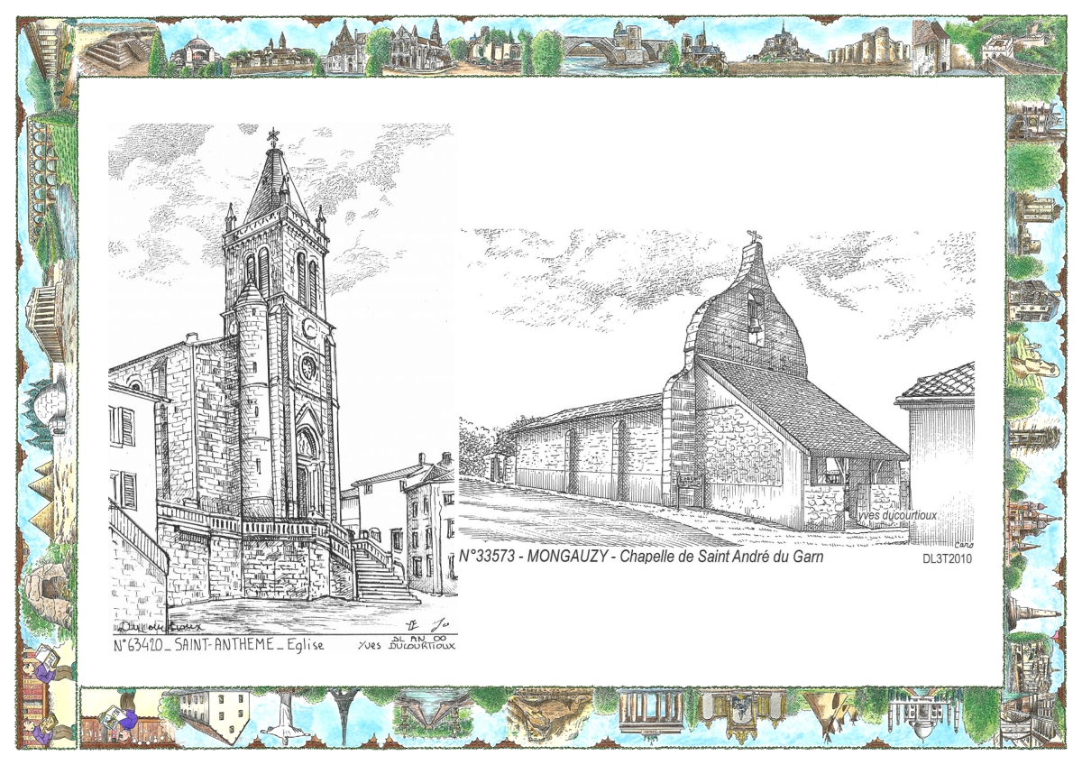 MONOCARTE N 33573-63420 - MONGAUZY - chapelle de st andr� du garn / ST ANTHEME - �glise